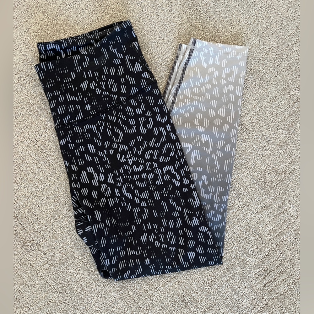 Stylish Black and Gray Patterned Leggings